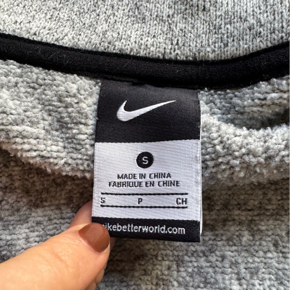 Nike sweater jacket fleece zip up gray black thermafit small - Picture 2 of 6